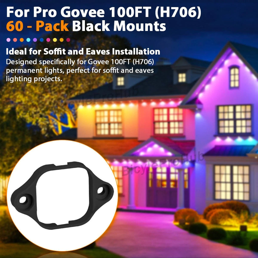 60pcs Mounting Bracket Clip for Govee PRO H706 (100ft LED Light)
