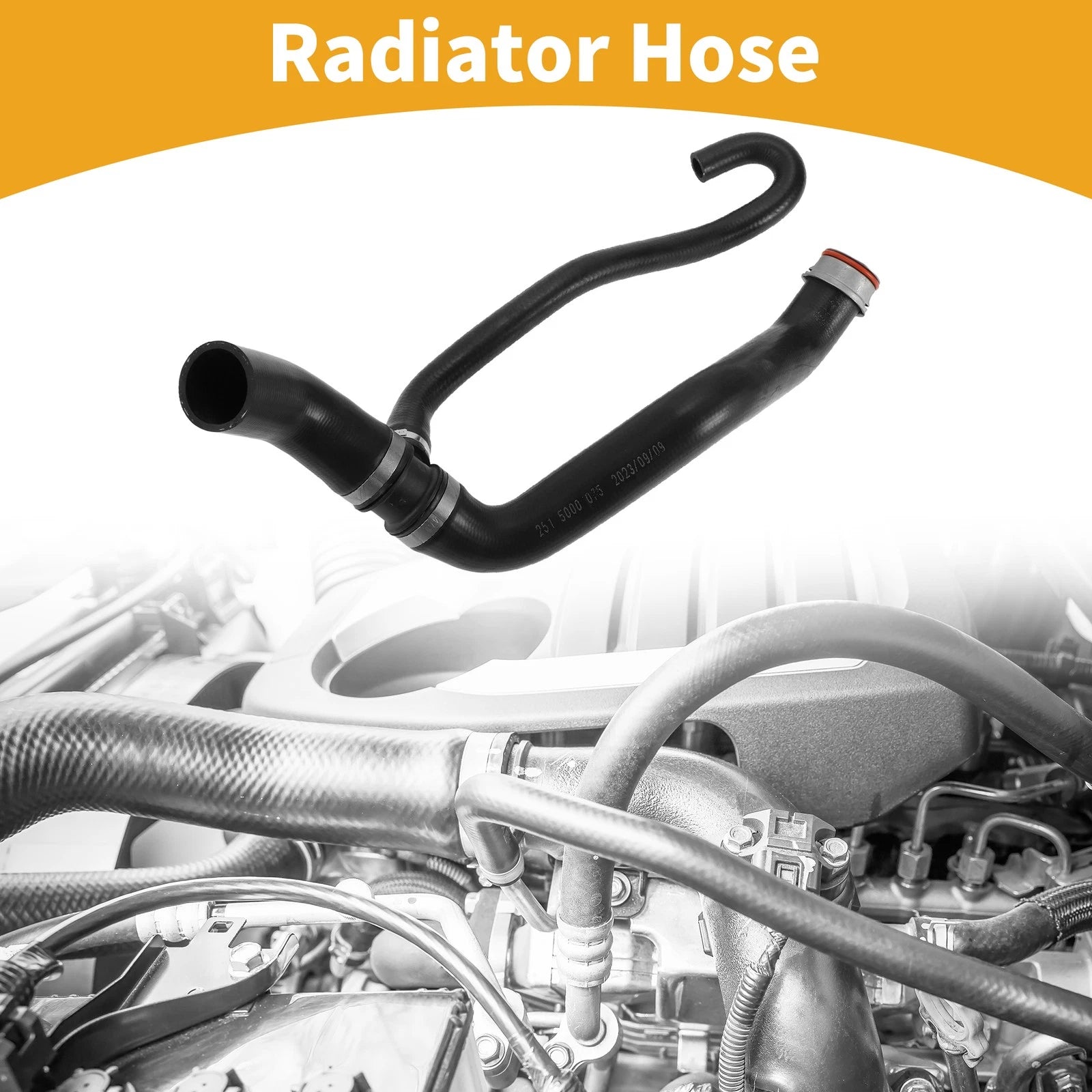 Radiator Hose for Mercedes-Benz R350 (2006–2011) No.A2515000075 Rubber Black