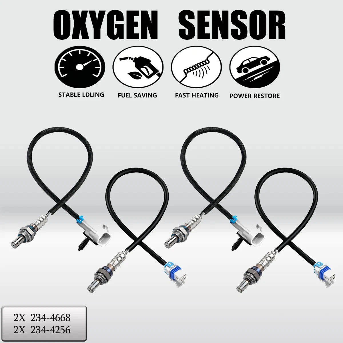 4Pcs Oxygen Sensor for Chevy Silverado 1500 GMC (2007–2013) 234-4688 234-4256
