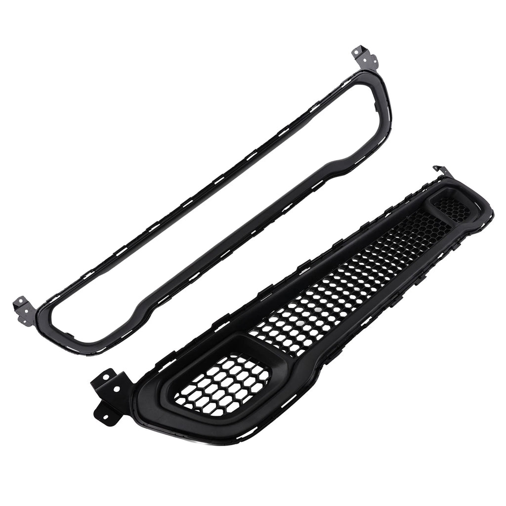 2X Front Lower Bumper Cover Grille with Molding Trim for Jeep Cherokee (2014–2018)
