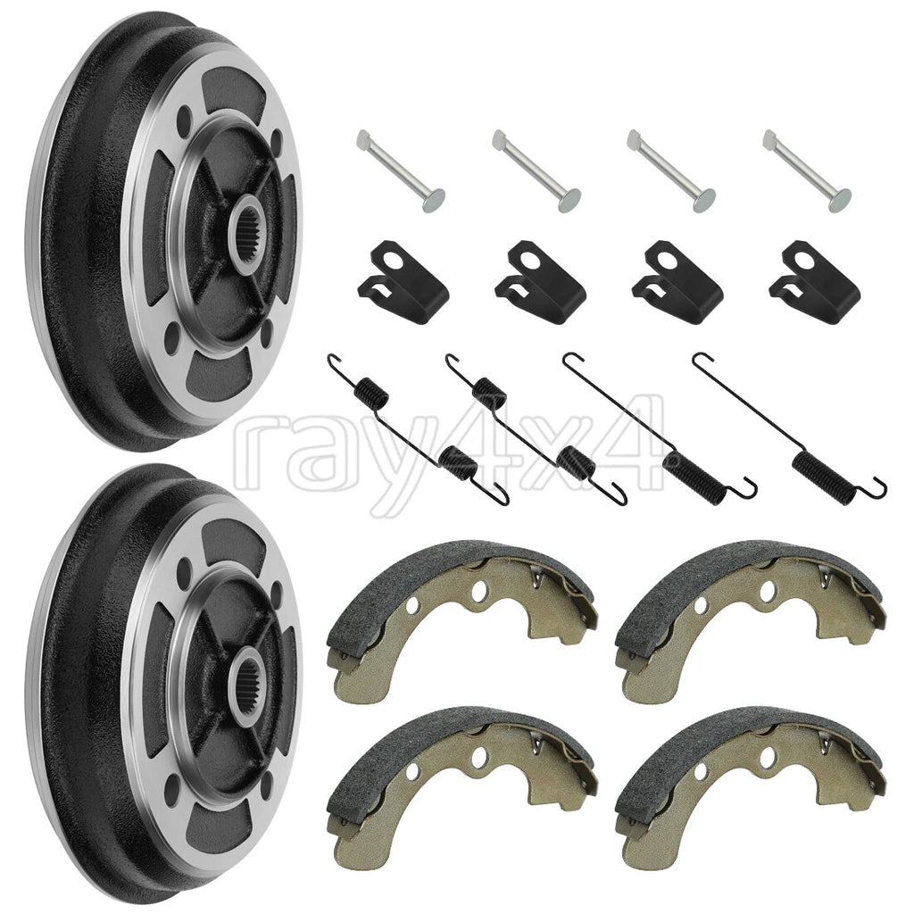 2 Front Brake Drums Shoes for Kawasaki Mule KAF540 KAF620 KAF950 (2010)