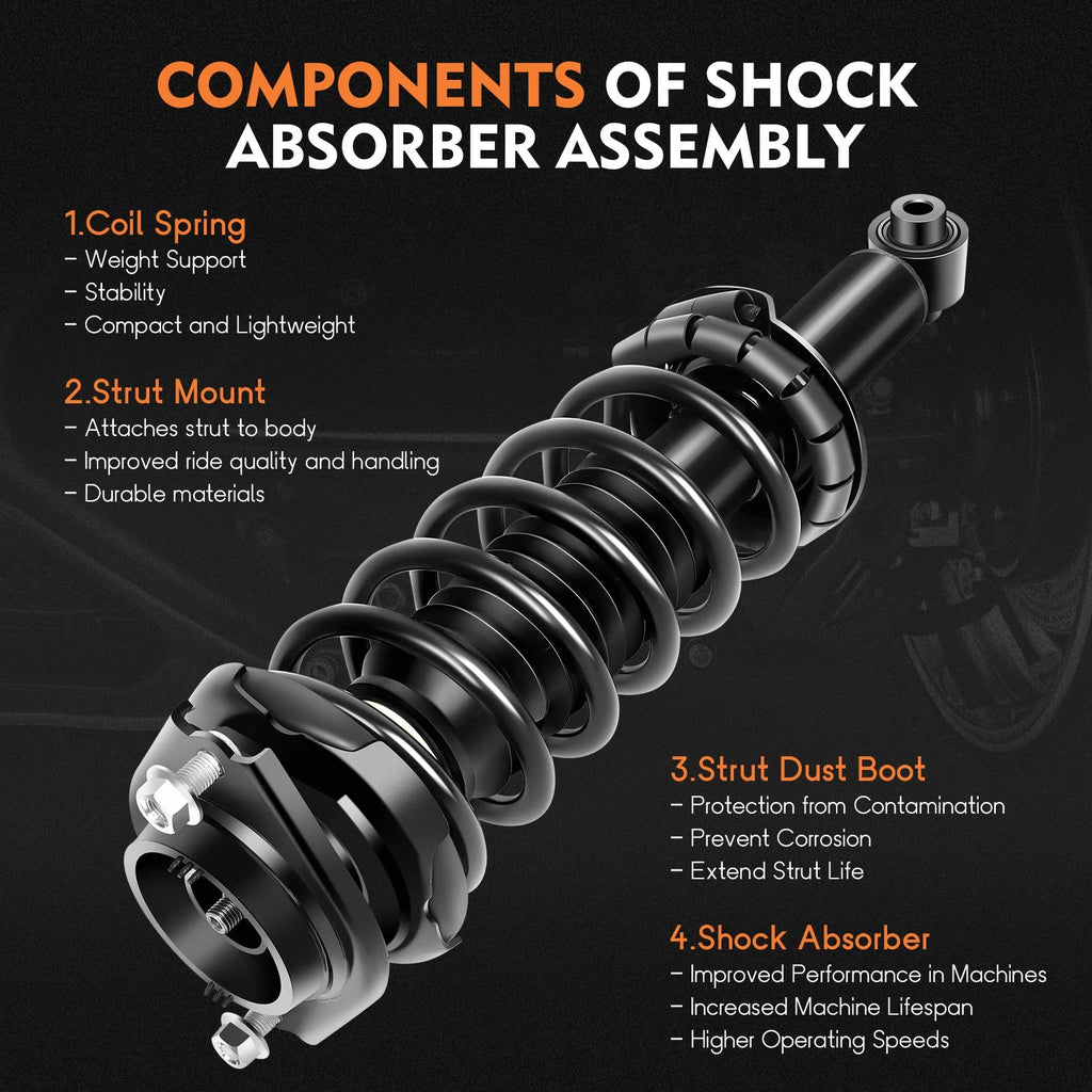 Set of 4 Struts Shocks Springs & Mounts for Subaru Impreza (2008-2011)