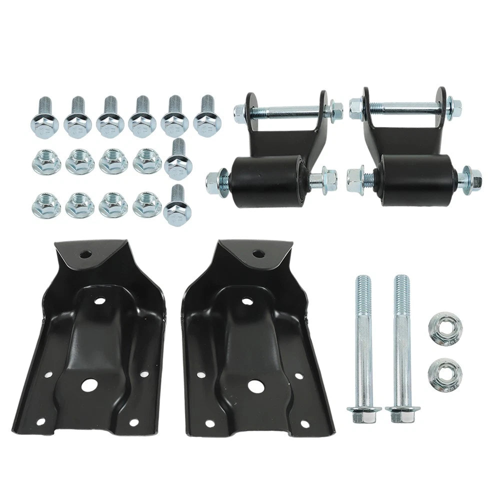 Rear Leaf Spring Hanger Bracket Shackle Kit for Chevy Silverado GMC Sierra 1500 (2007–2018)