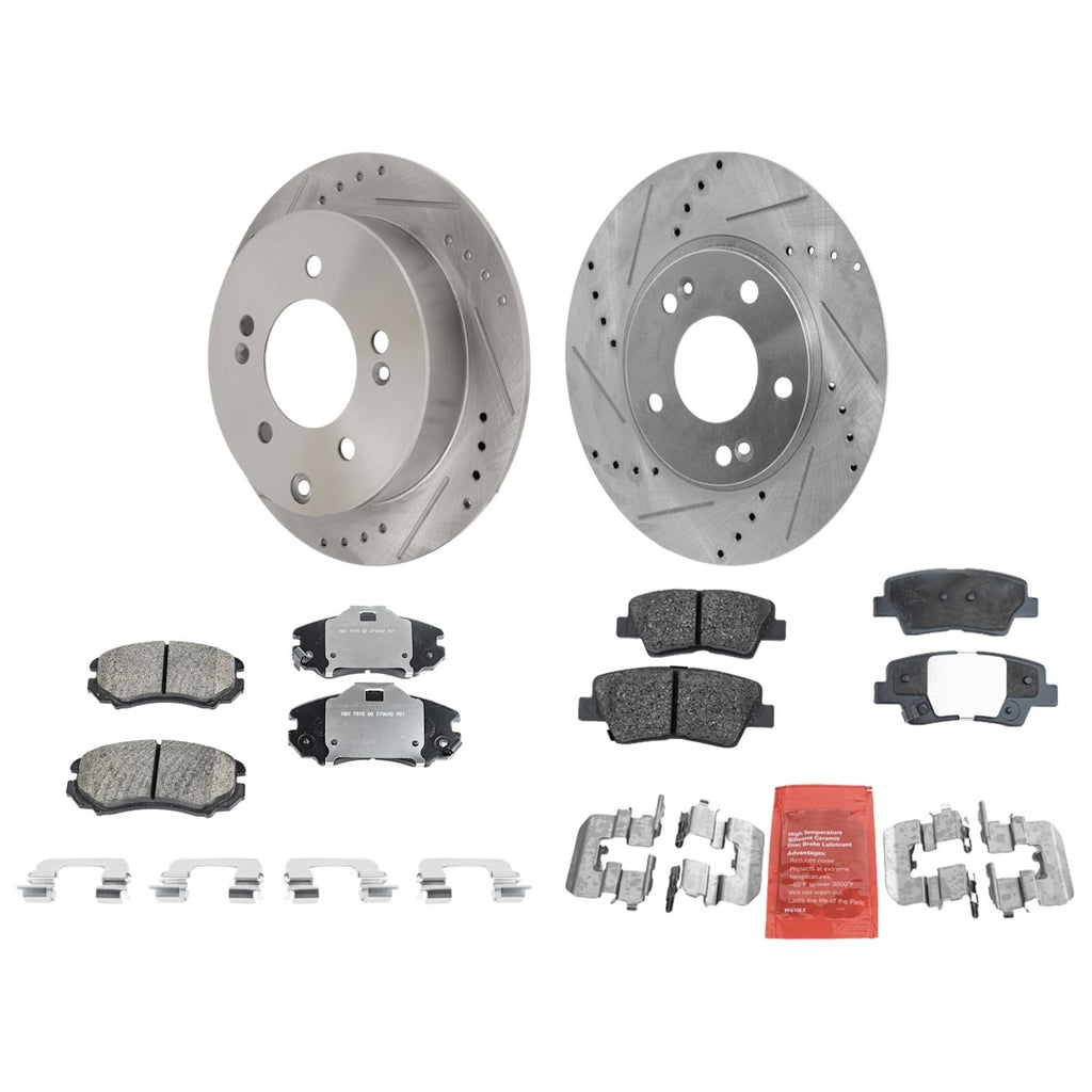 Brake Disc Rotors and Pads Kit for Kia Soul (2010–2011)