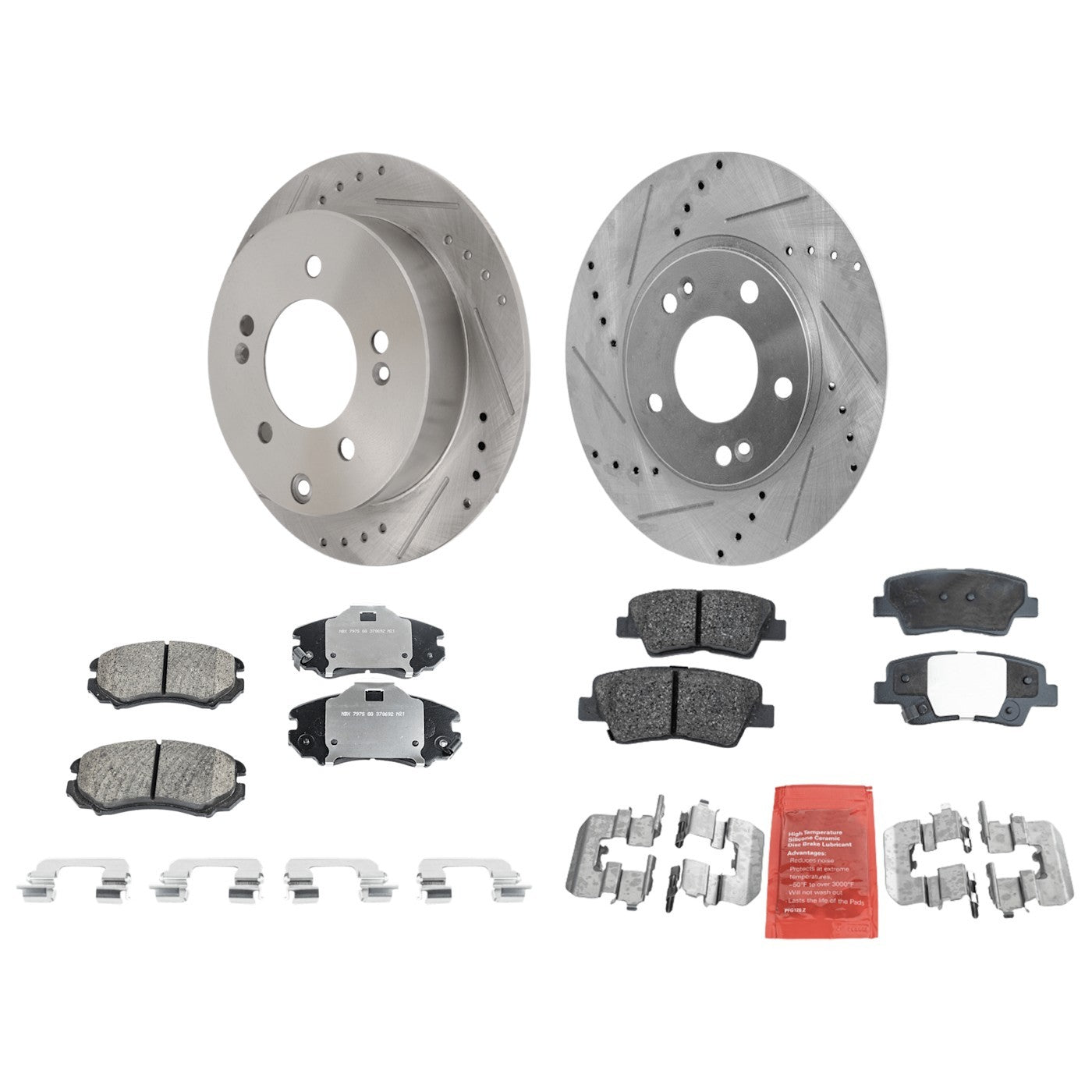 Brake Disc Rotors and Pads Kit for Kia Soul (2010–2011)