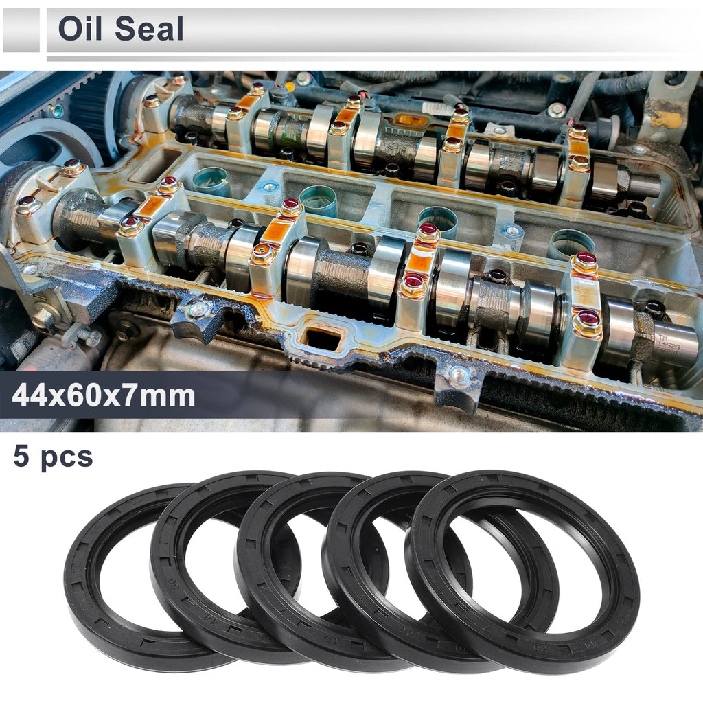 Set of 5 Oil Seal Rotary Shaft Seal Nitrile Rubber 44x60x7mm