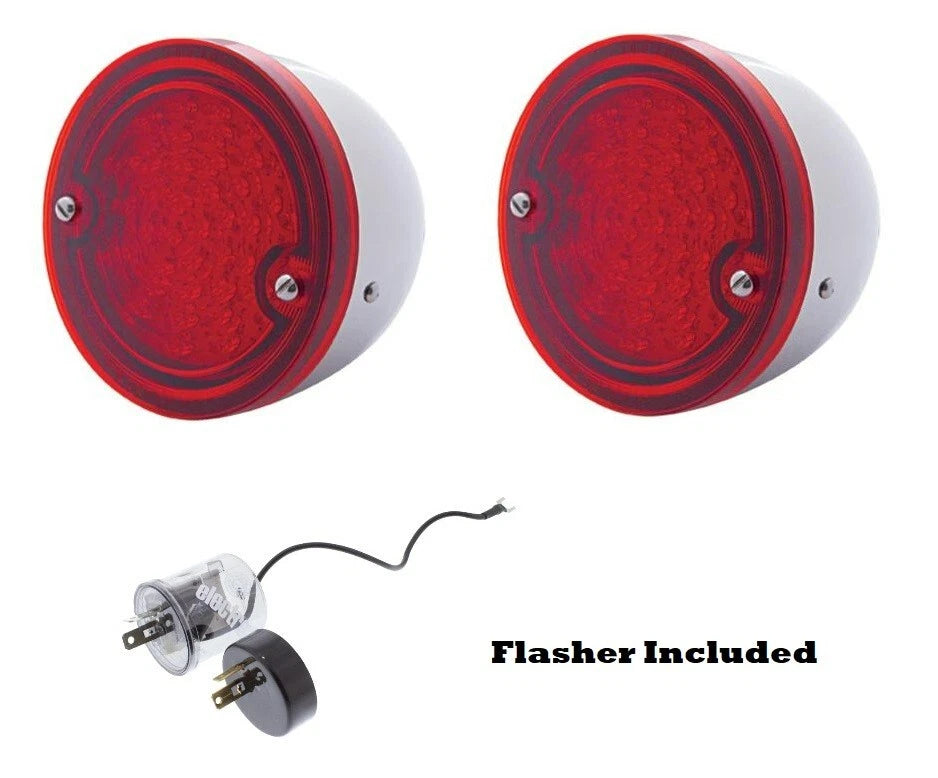 Stainless LED Tail Light Assemblies for 1960–1966 Chevy Stepside Pickup Truck