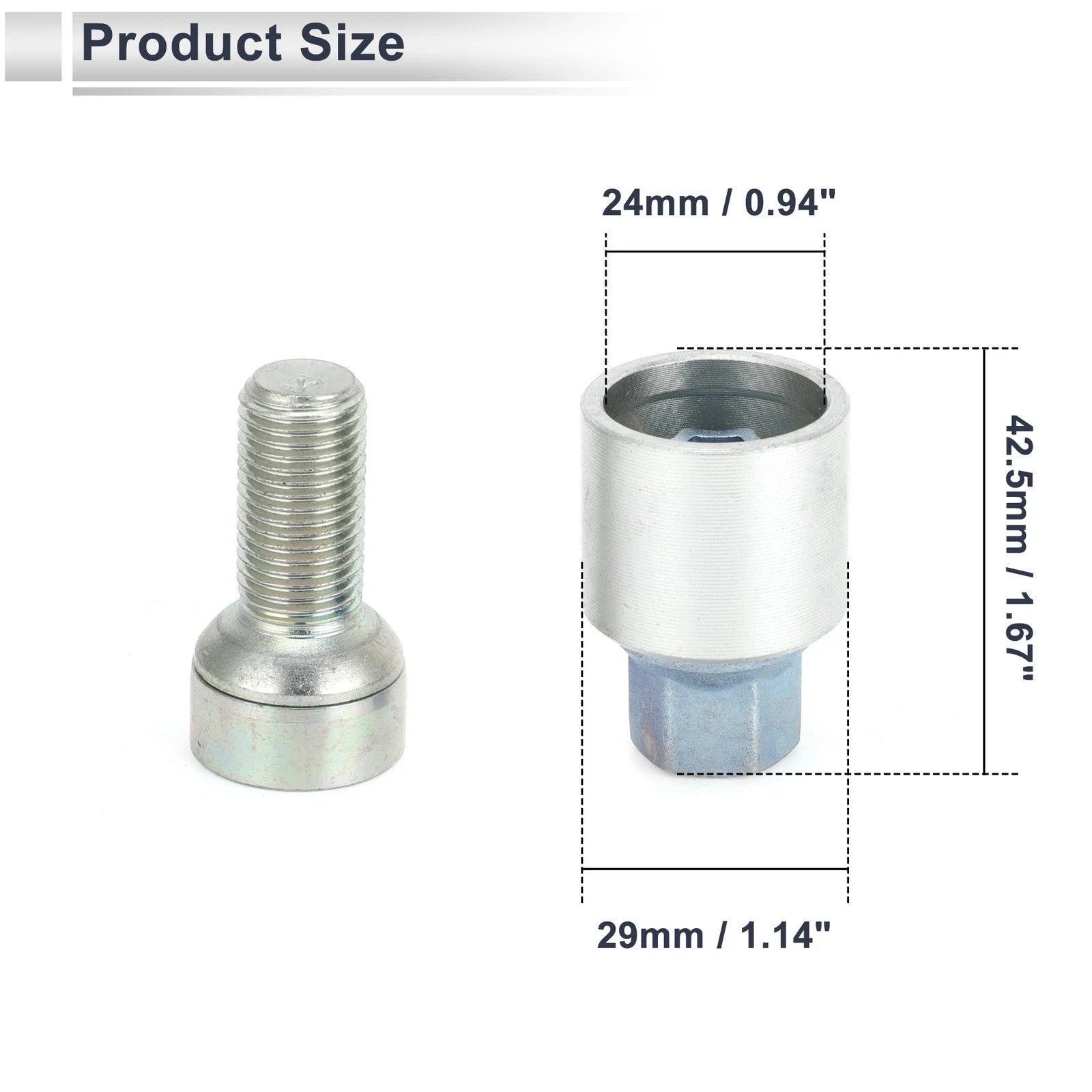Type X Wheel Lock Lugnut with Bolt Kit Nut Removal Key for Audi A4L A5 (2013–2020)
