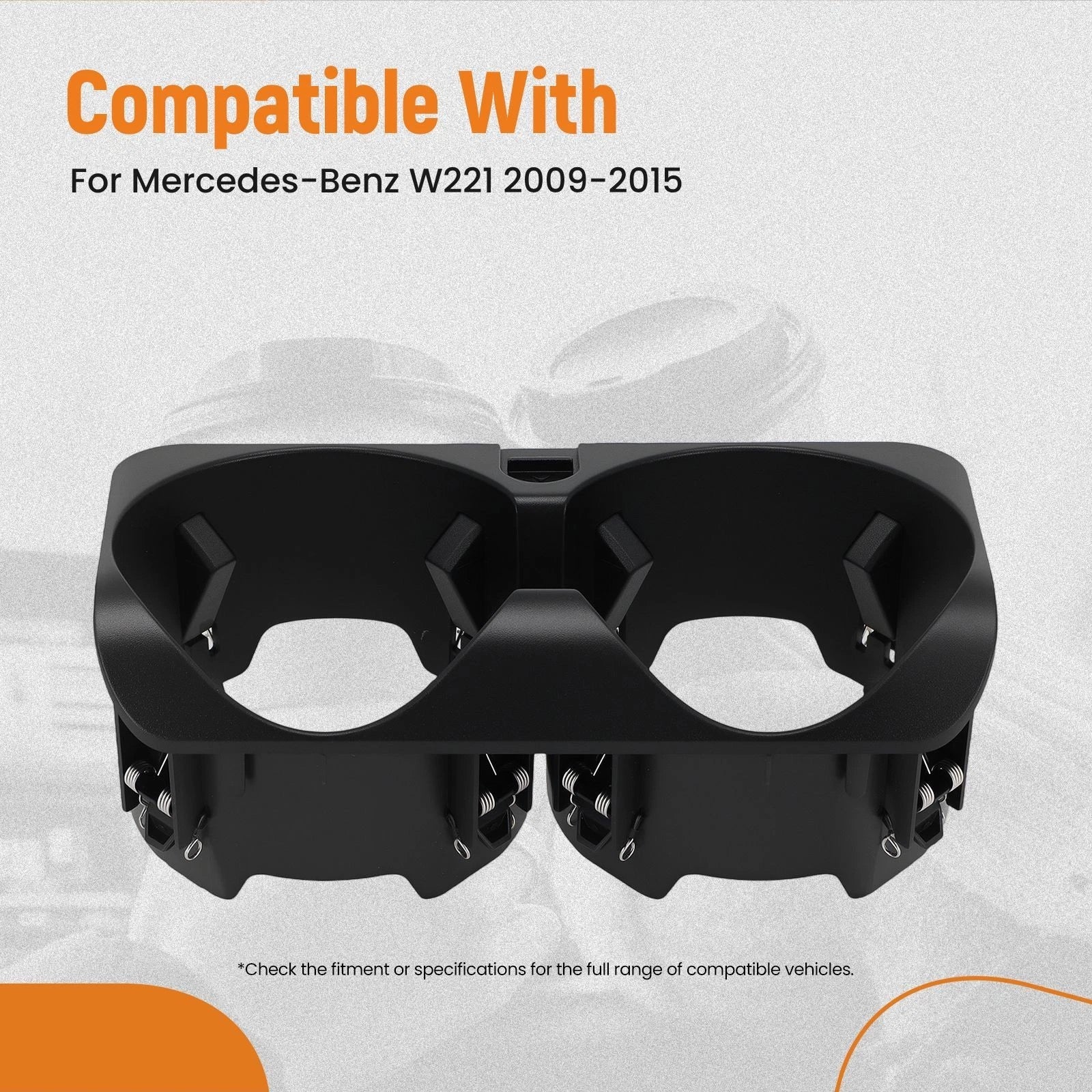 ABS Dual Car Cup Holder for Mercedes-Benz W221 (2009–2015) A2218130014 Black