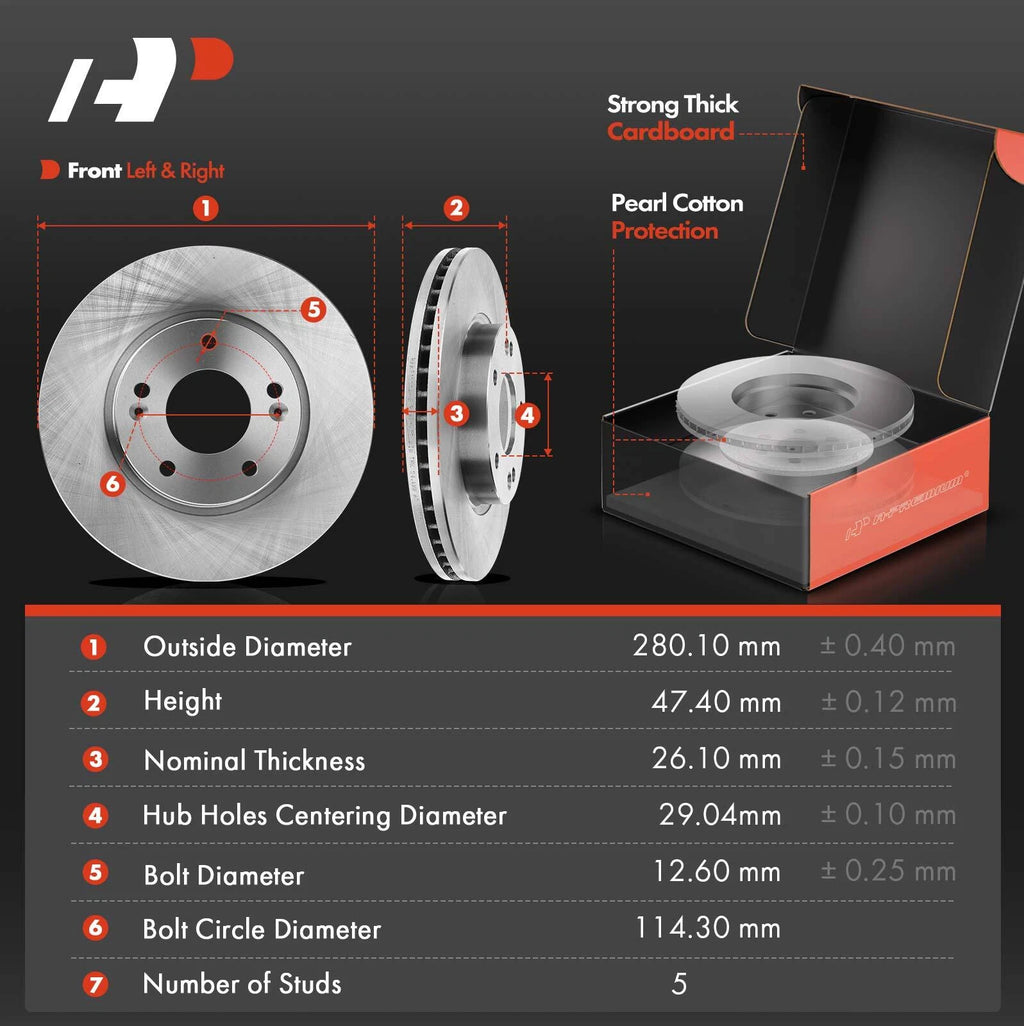 Disc Brake Rotor, Pad & Calipers Set for Hyundai Sonata & Kia