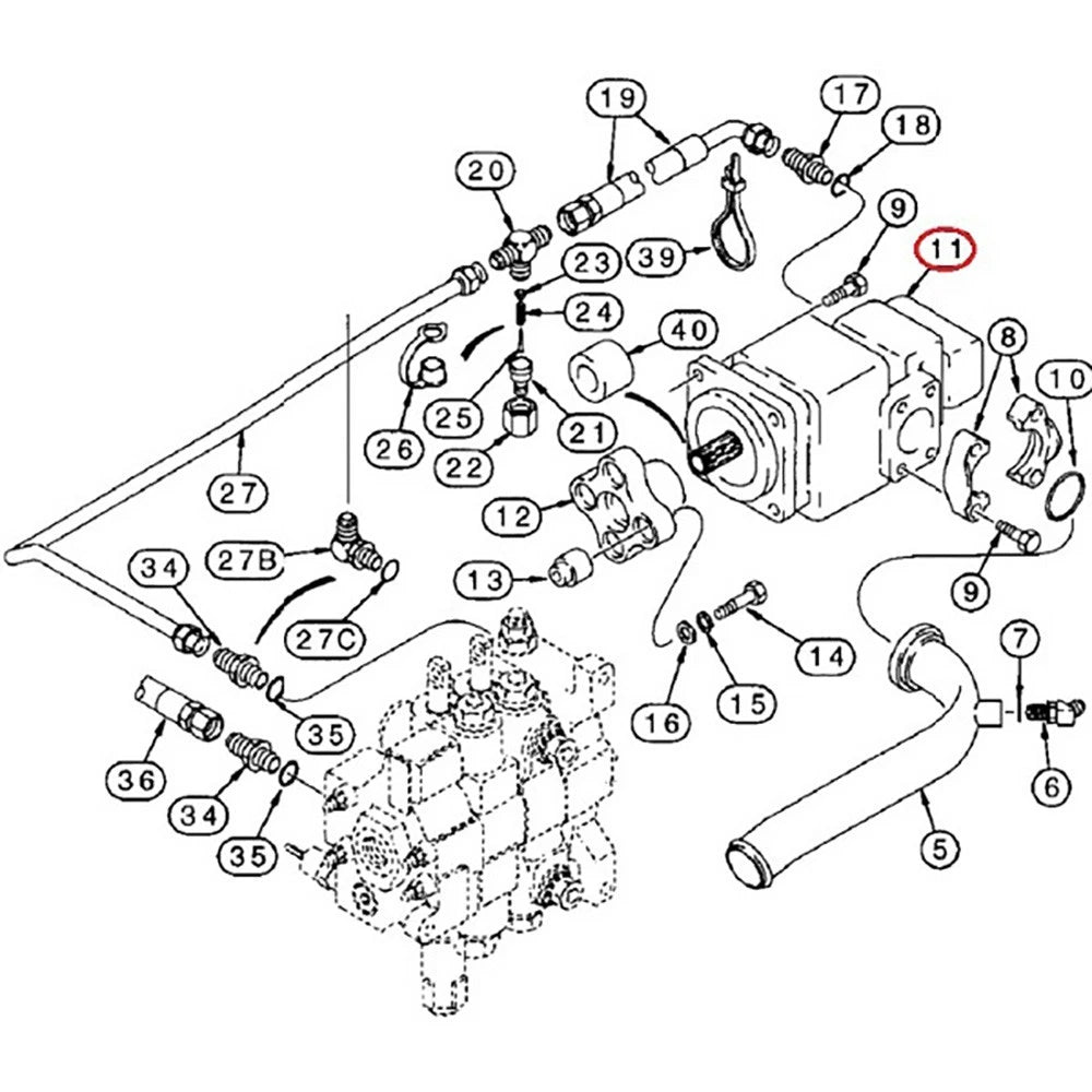 Hydraulic Pump for Case 580SL Series I (Fits 87433897)