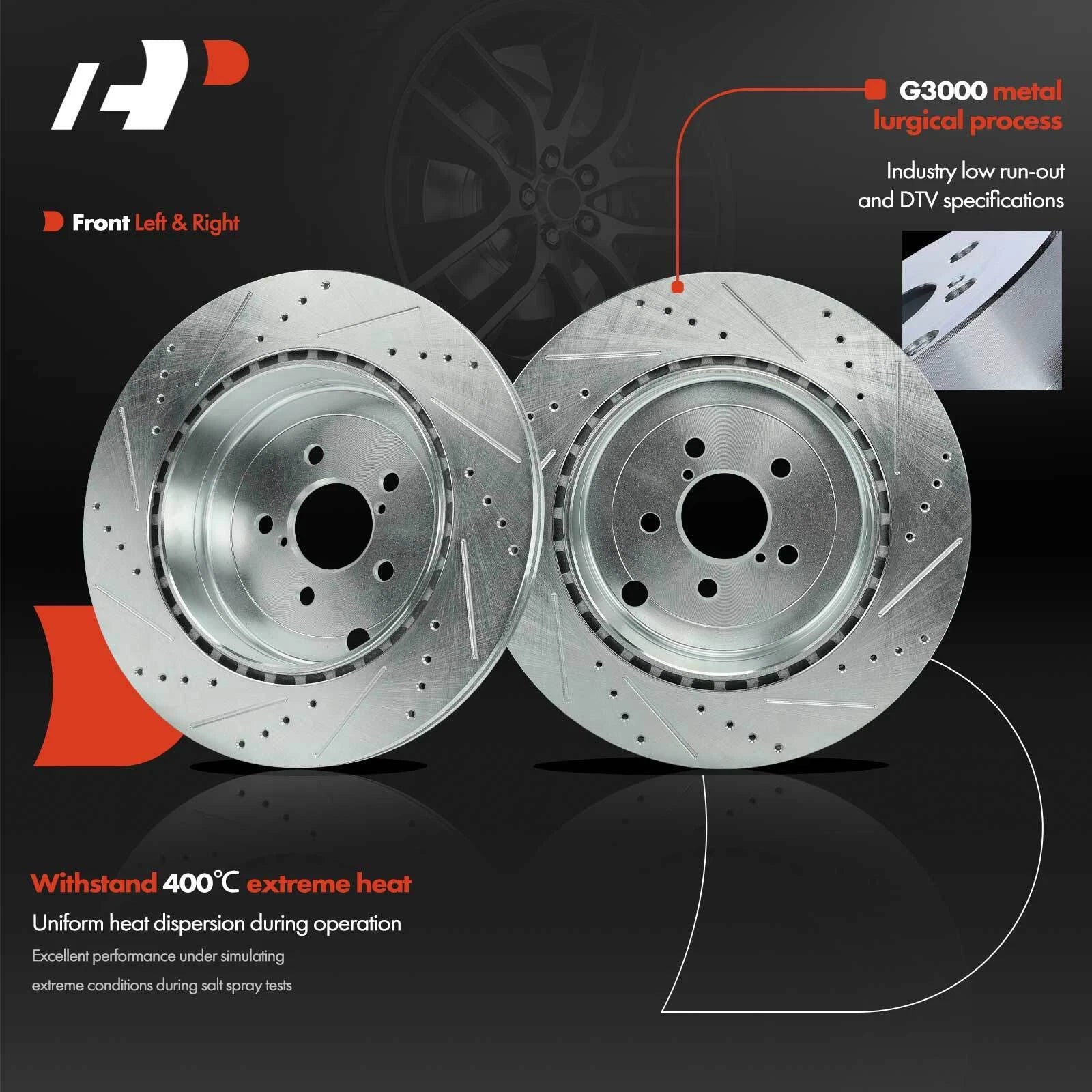 Front Drilled Brake Rotors for Subaru BRZ, Toyota 86 (2017–2020)