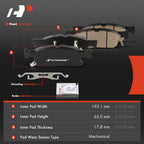 4X Front Ceramic Brake Pads for Ford Edge (2015–2022) Lincoln MKX Nautilus