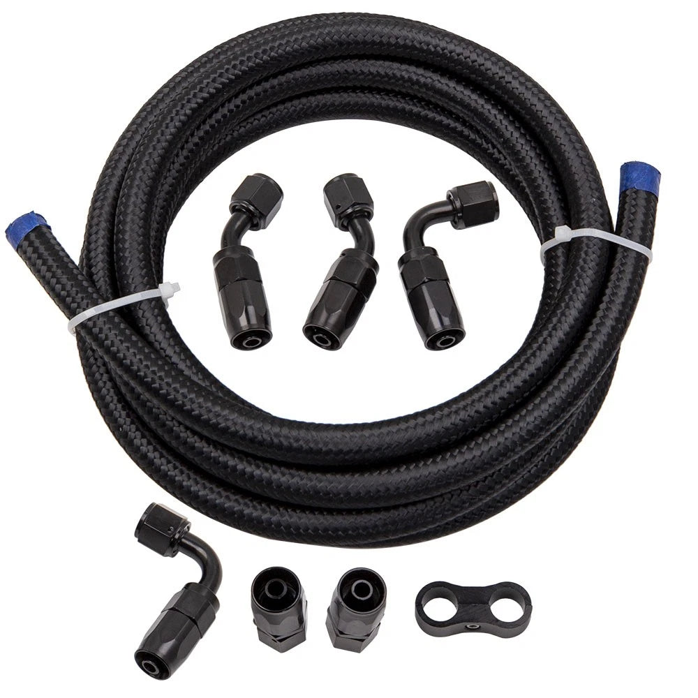 3/8 Fuel Line Hose with 6AN Fitting and Clamp for Universal Applications