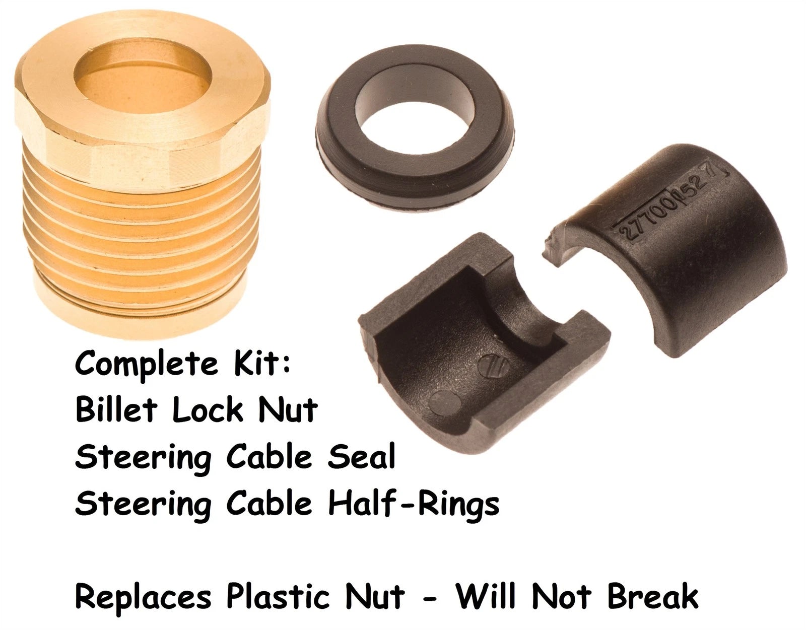 Steering Cable Billet Lock Nut Seal & Half Ring Kit for Sea Doo GTI GTS GTX GTR XP (1996–2023)