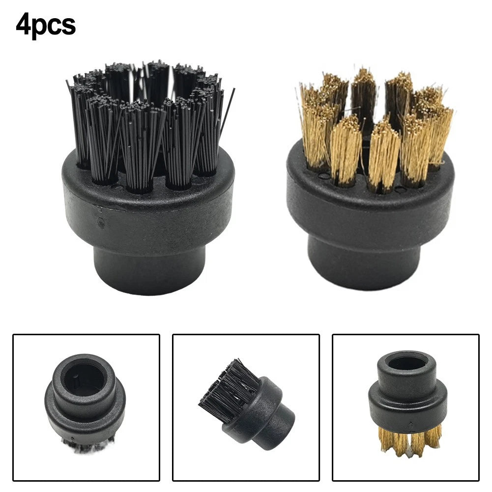 Set of 4 Round Wire Brushes for Dupray Steam Cleaner