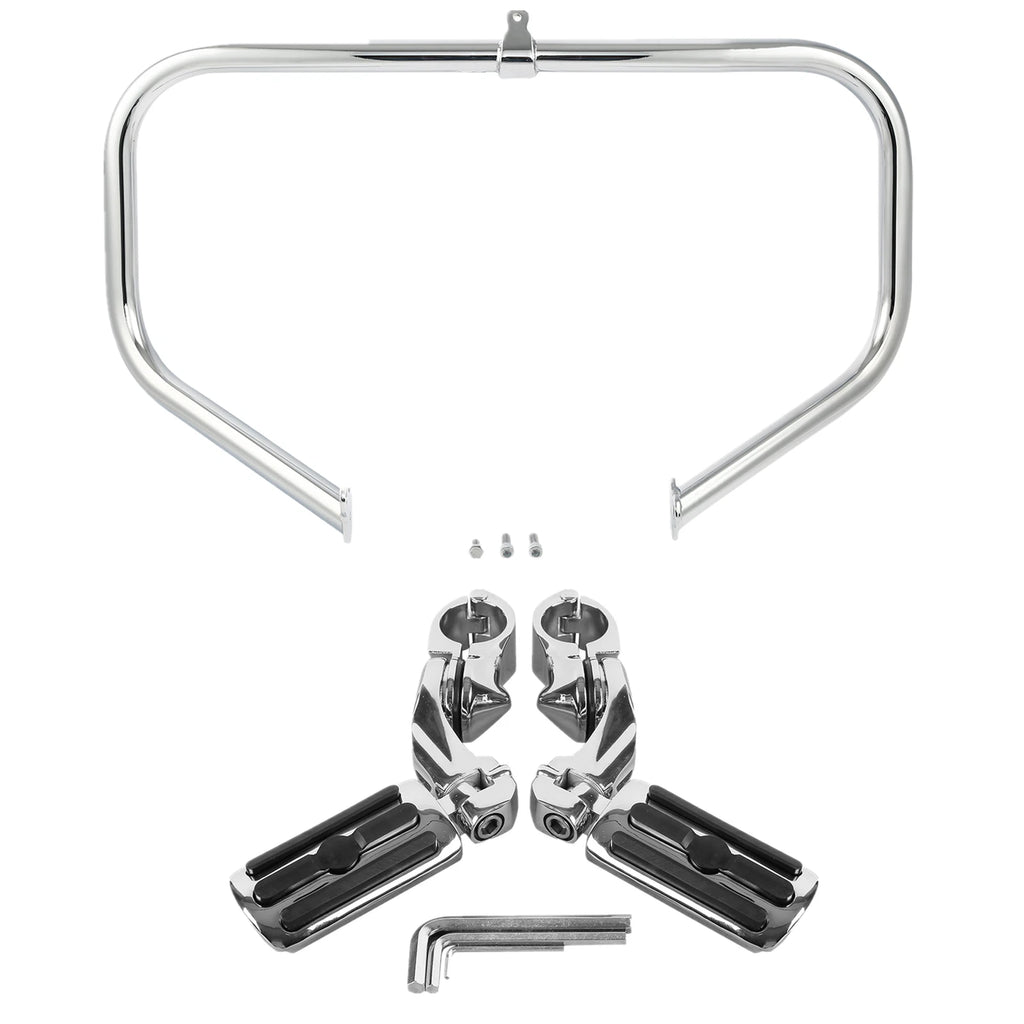 Engine Guard Crash Bar Footpegs for Harley Street Road Glide (2009–2024)