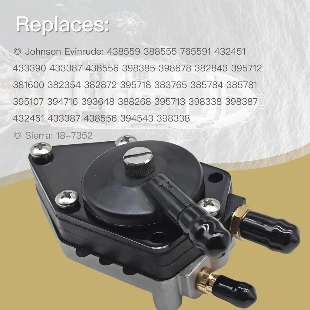 Fuel Pump for Johnson Evinrude Outboard 25-140 HP (Replace 385784, 0438559)