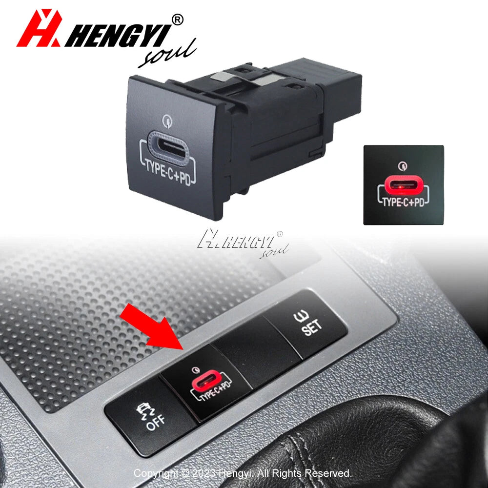 USB-C PD Charger for Volkswagen Golf GTI R-Line MK5 MK6 Jetta Scirocco Touran (1PC)