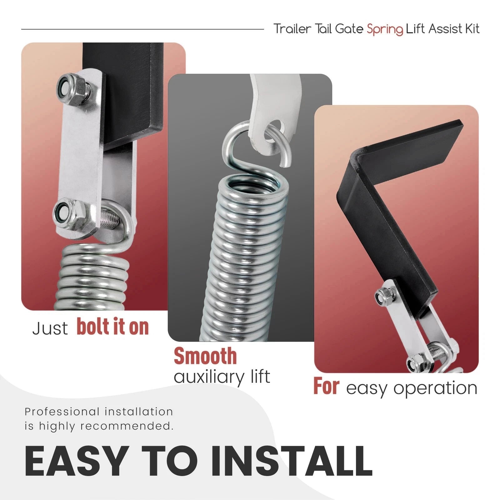 Tailgate Spring Lift Assist Retrofit Kit for Universal Trailer