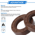 Set of 2 Oil Seal Rotary Shaft Seal FKM Rubber 25x42x10mm