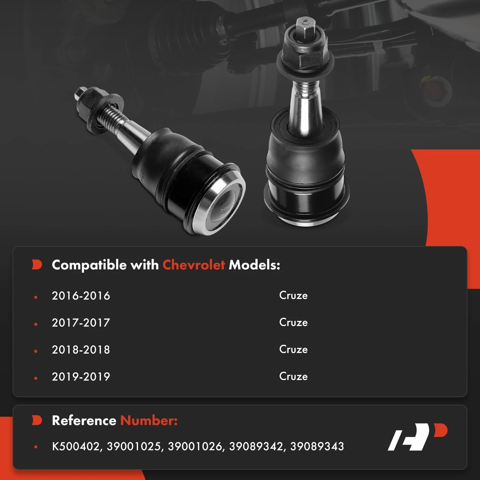 2X Front Lower Side Ball Joint for Chevrolet Cruze (2016-2019)