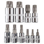 10PC Triple Square Spline Socket Set for Automotive (M4-M18)