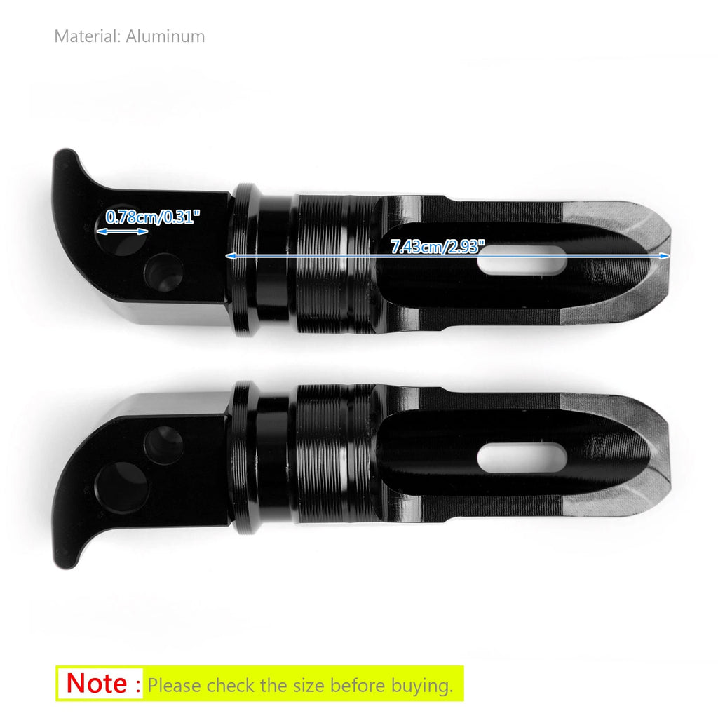MT10 Black CNC Rear Pegs for Yamaha MT07, FZ10, FZ07, MT09, FZ09 (2014–2023)