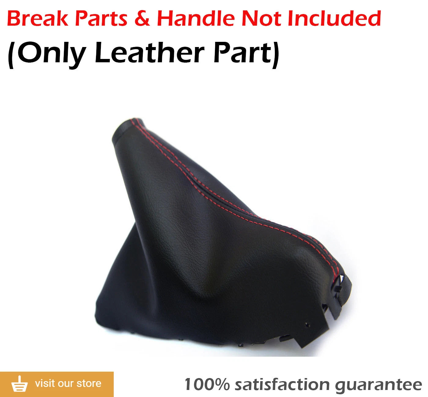 E-Brake Boot Cover for Mazda 3 (2014–2016) - PVC Leather, Red Stitch