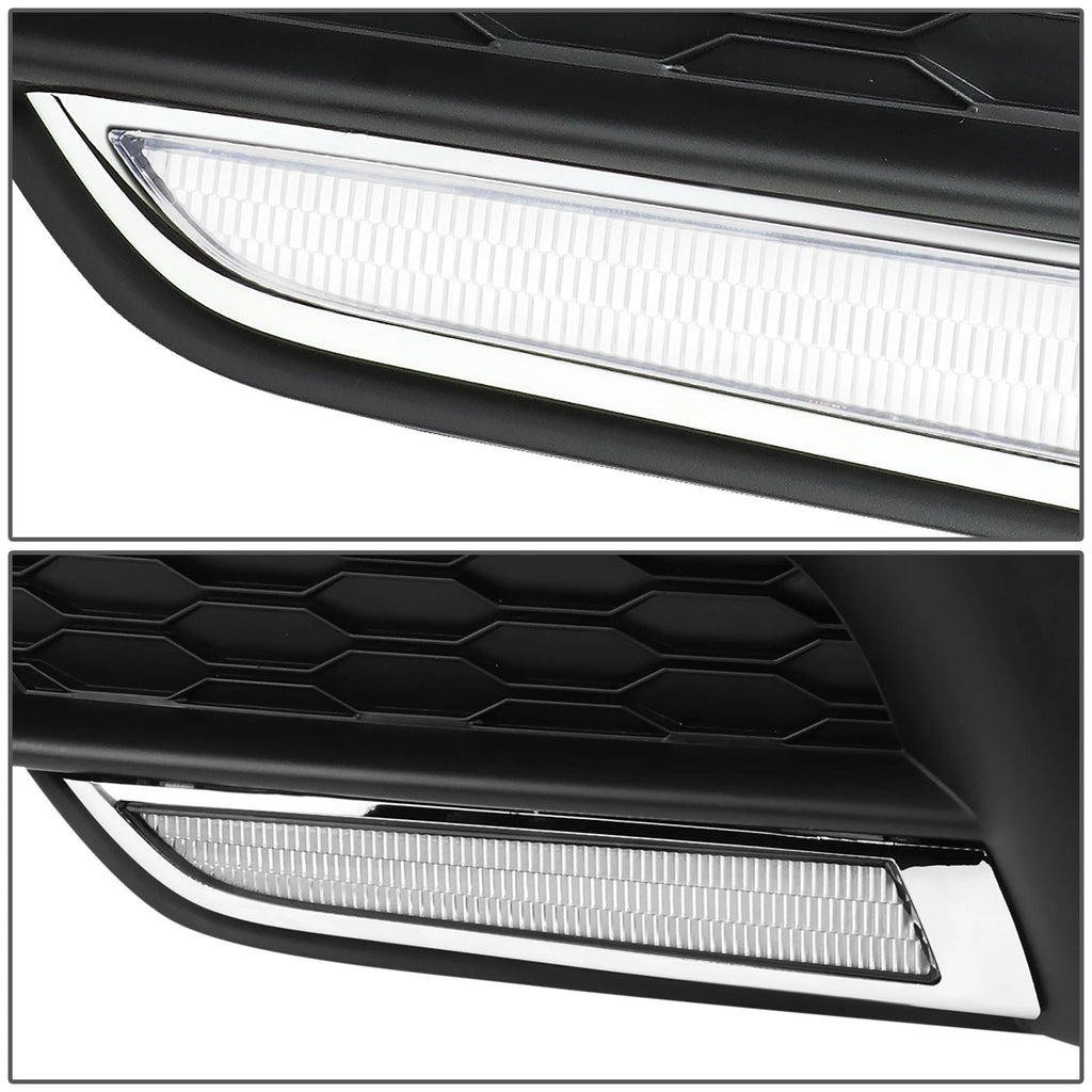 Pair Front Bumper Fog Light Bezels for Honda Civic Sedan/Coupe (2016–2018) w/ LED DRL