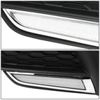 Pair Front Bumper Fog Light Bezels for Honda Civic Sedan/Coupe (2016–2018) w/ LED DRL