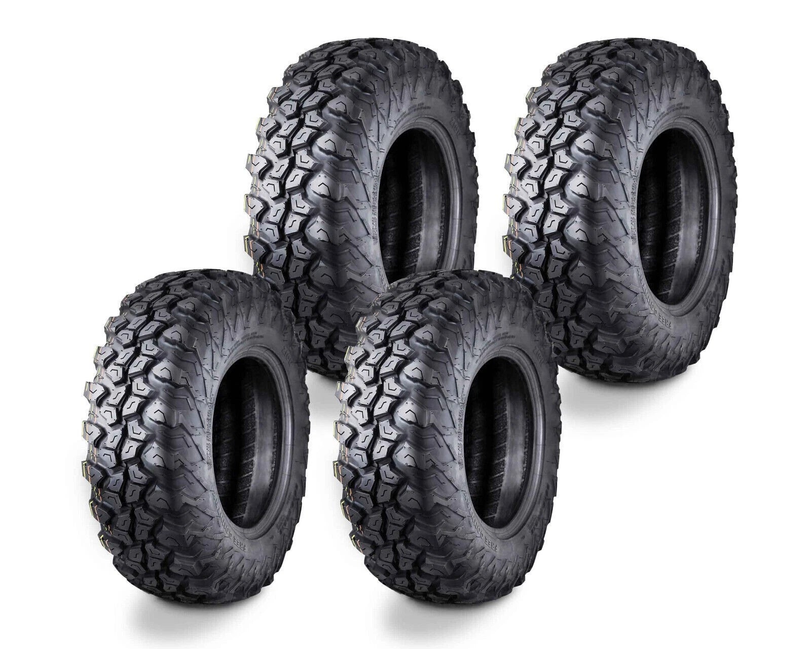 Set of 4 ATV UTV Tires 25X8R12 8PR Radial w/Side Scuff Guard 10353