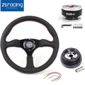 14" Leather Steering Wheel Hub Adapter Quick Release for Dodge Chevrolet