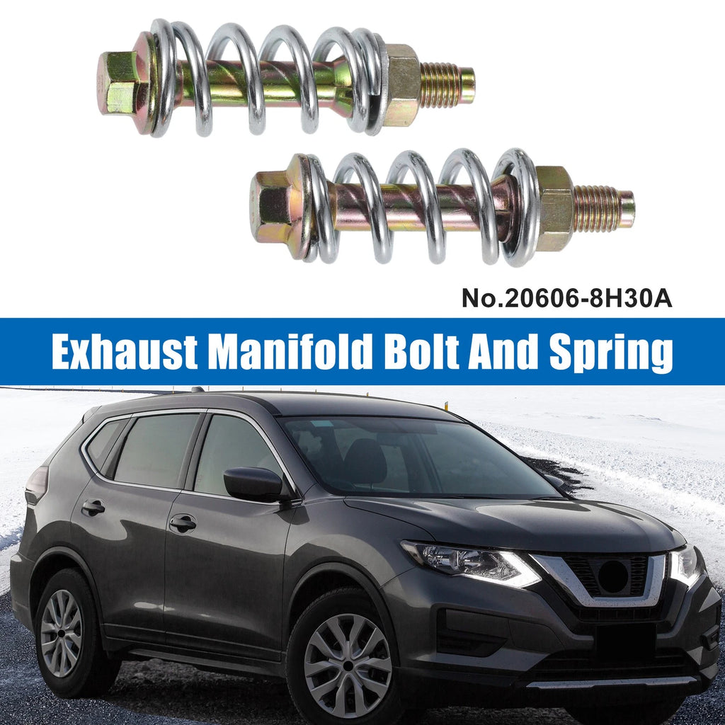 Set of 2 Exhaust Manifold Bolt Nut and Spring Repair Kit for Toyota (No. 206068H30A)