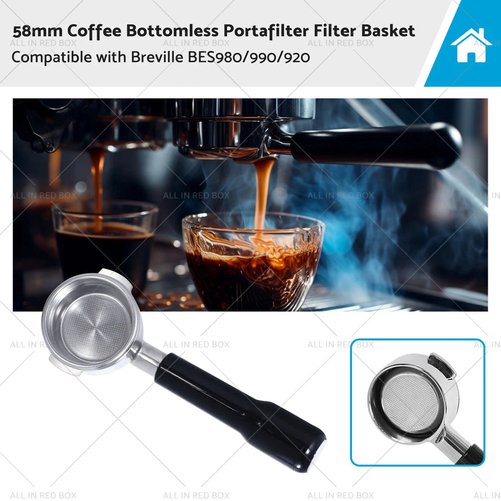 Bottomless Portafilter Filter Basket for Breville BES920, BES980, BES990