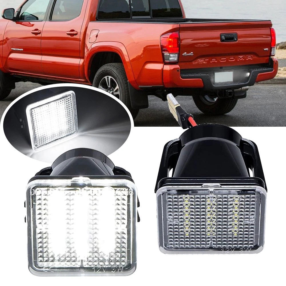 Full LED Black License Plate Lights for Toyota Tacoma Tundra (2016–2021)