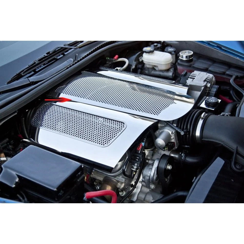 Perforated Low Profile Plenum Cover w/Blue LED for 06-12 Chevy Corvette Z06 LS7