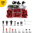 Universal Bolts Fairing Fasteners for Motorcycle (Black/Red)