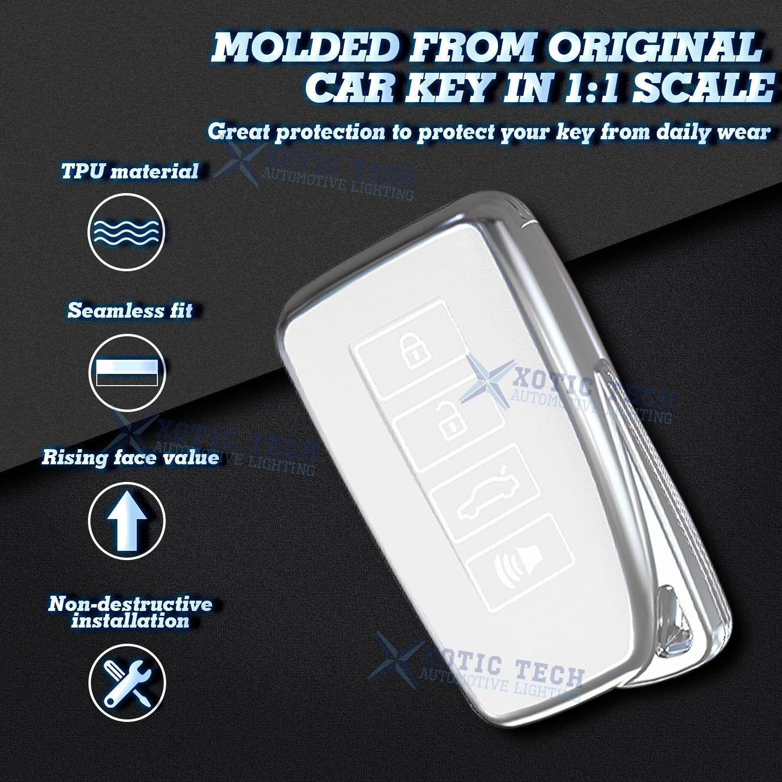 TPU Leather Remote Key Fob Cover Holder for Lexus (2013-2022)