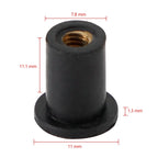 Pack of 50 M4 Rubber Well Nuts for Fairing & Screen Fixing - 8mm Hole T