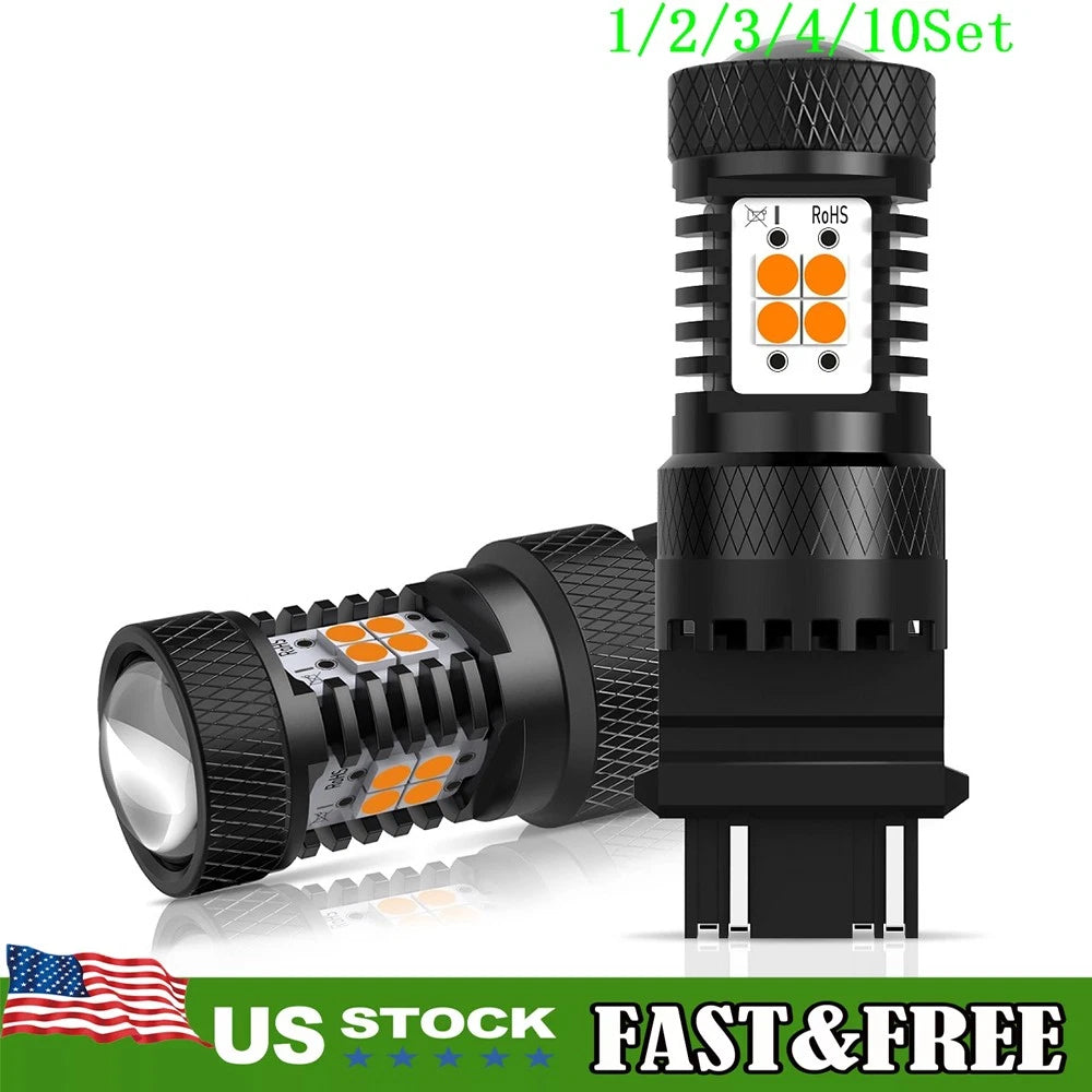 2X Yellow Amber 3157 LED Turn Signal Parking Light for Various Models