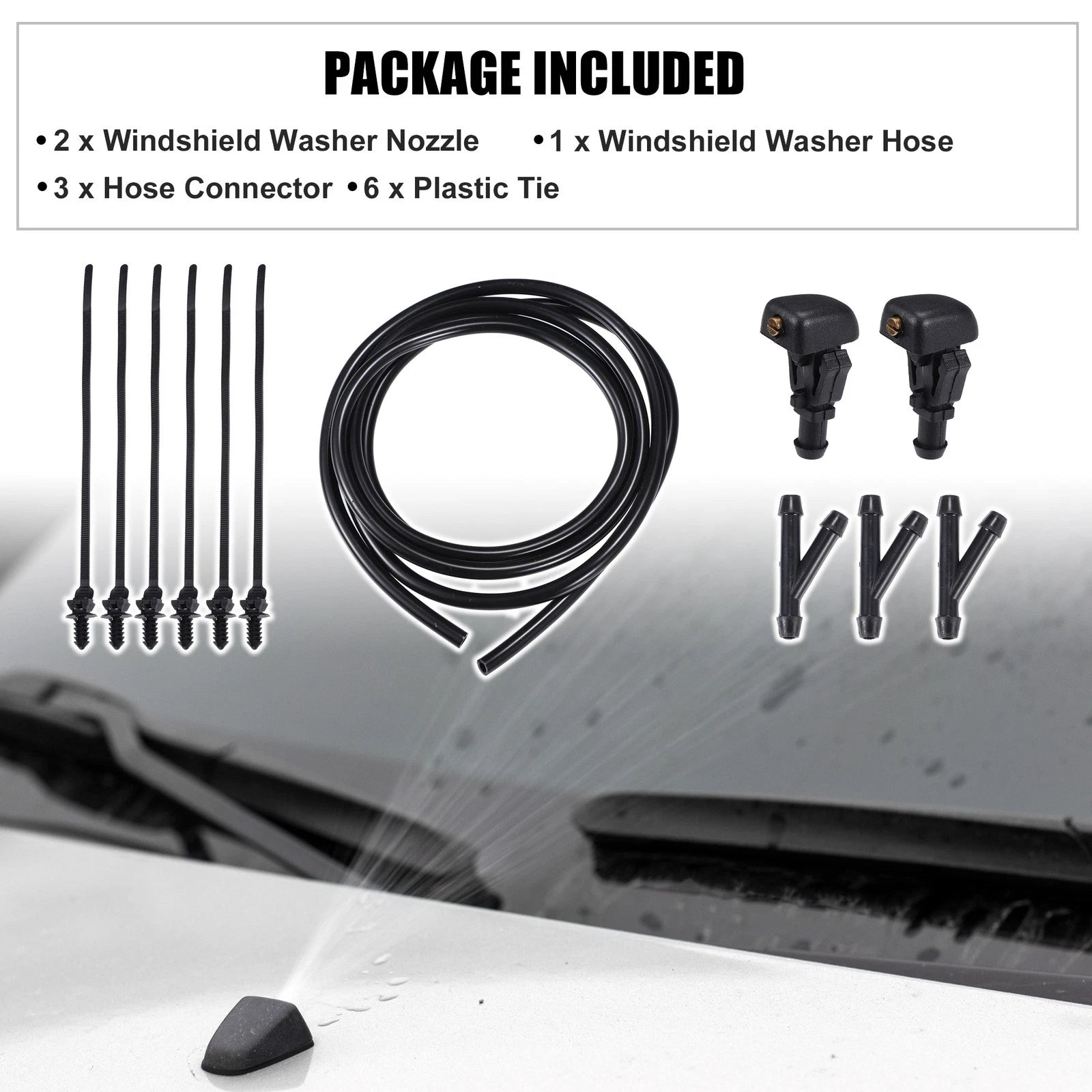 Set of 2 Windshield Washer Nozzles No. 3W7Z17603AA for Ford E-150 (2010–2014)