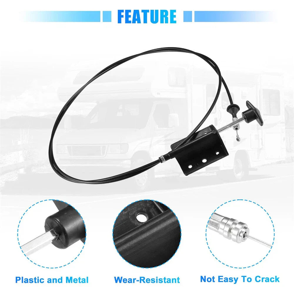 Hood Latch Lock Control Cable for Dodge D150 D250 W150 W100 (1981-1993)