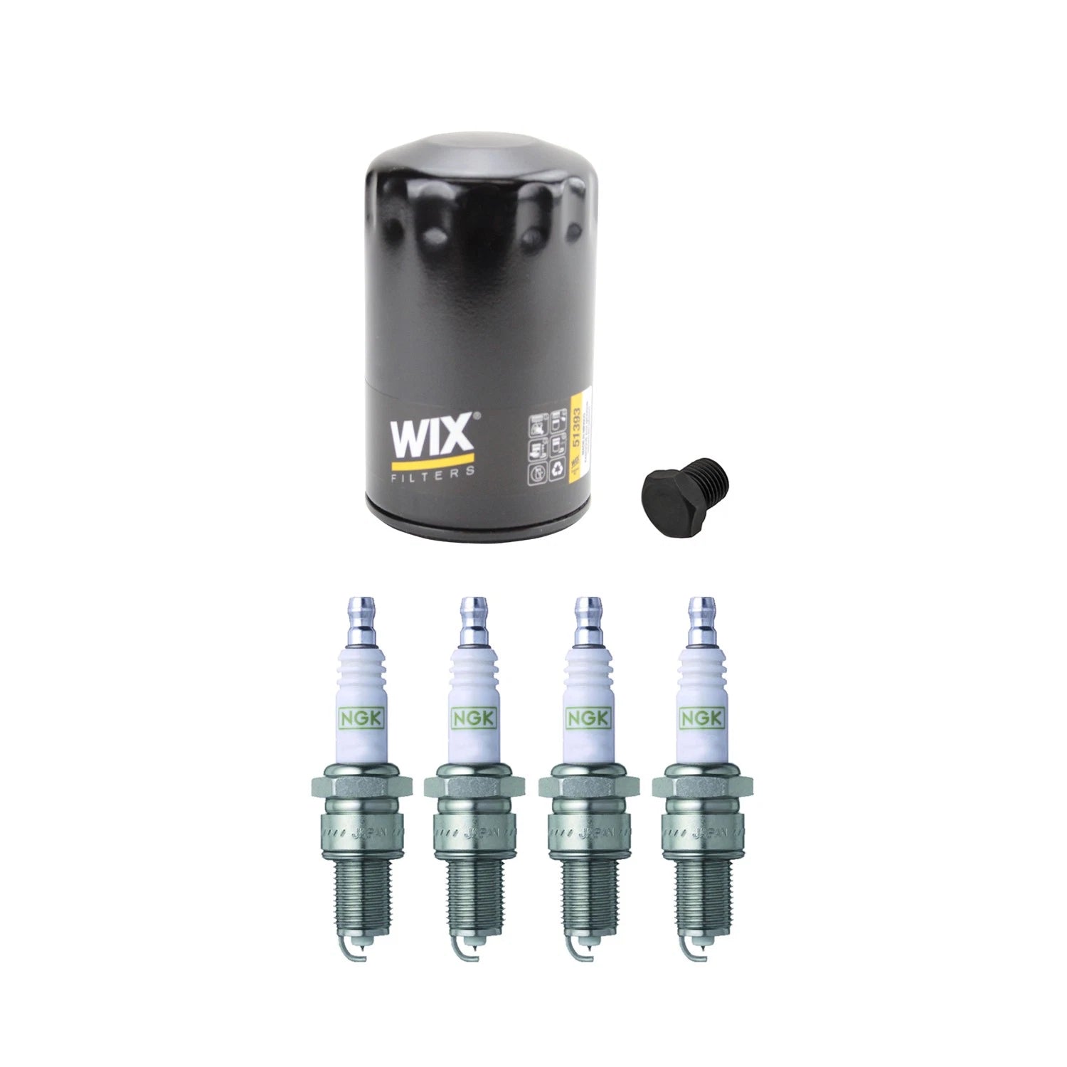Wix Engine Oil Filter & NGK 4 Platinum Spark Plugs for Audi 4000 Fox (1980–1987)