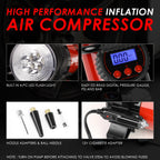 125 PSI Electric Air Compressor Inflator for Car Bike with LED Reading