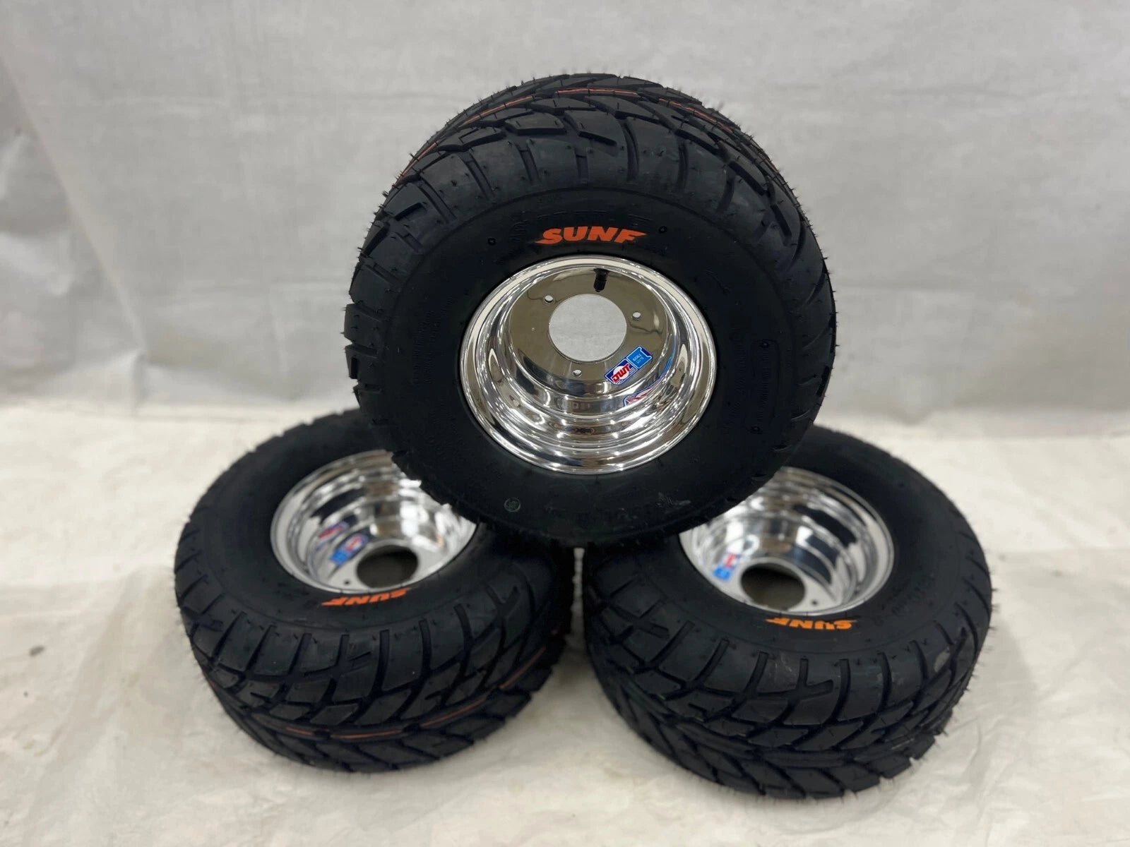 Set of 2 Front and Rear Wheels Rims for Honda ATC 70 (1973–1985) - Sunf A021 18" Tires