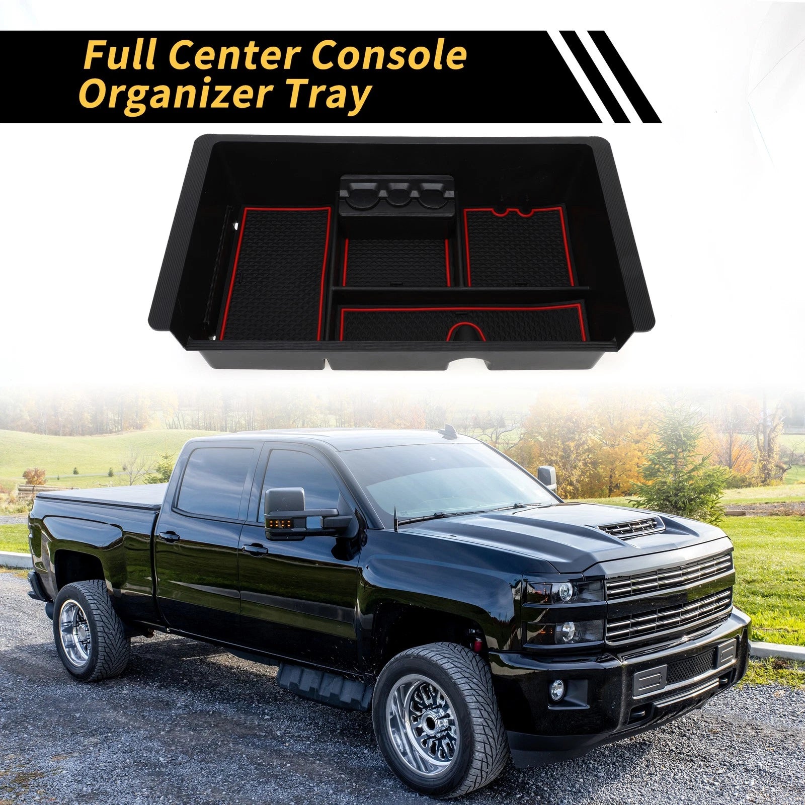 Center Console Organizer Insert Tray for Chevy Silverado 1500, GMC (2019–2023)