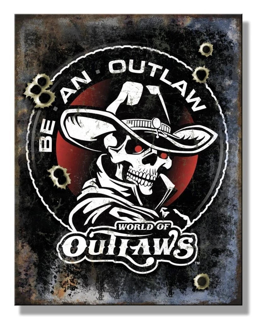 Metal Sign for World of Outlaws Be An Outlaw (Made in USA) 2840
