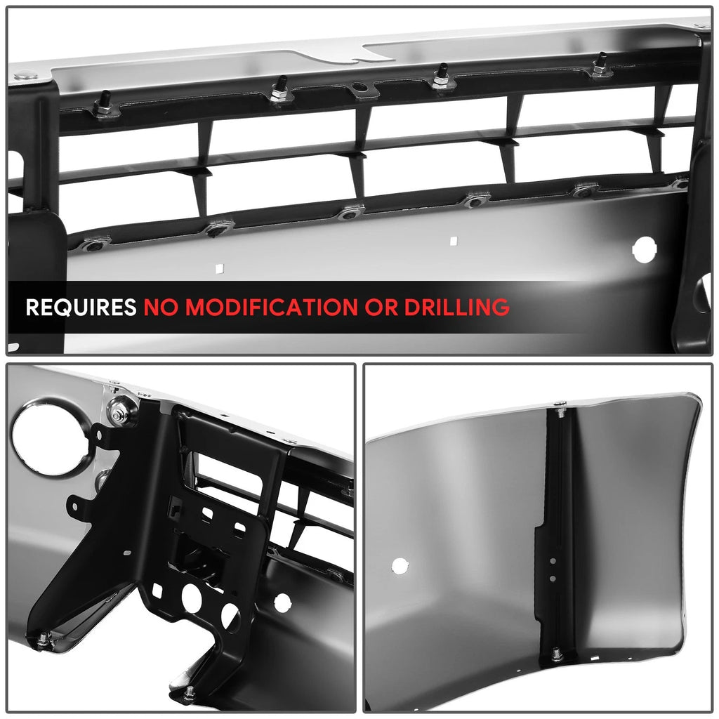 Chrome Front Bumper Face Bar w/ Foglight Holes for Nissan NV3500 (2012–2021)