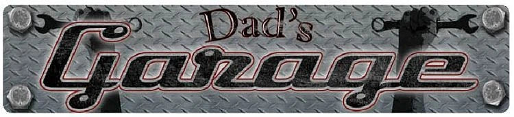 Dads Garage Tin Metal Street Sign for Man Cave Wall Decor
